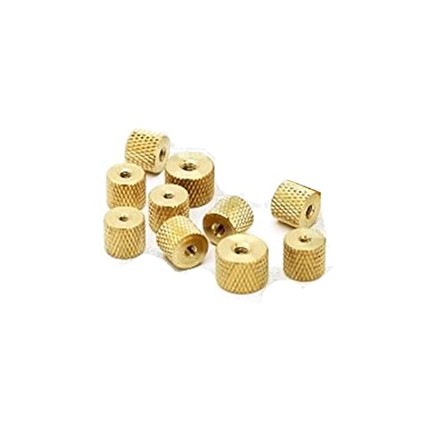 NUJIA M2 M2.5 M3 M4 Rändel Messing Daumenmutter Messing Rändelmutter Zylindrische Anpassung für Wasserkühlung PC-Gehäusemodell (Größe : M2.5 10pcs) von NUJIA