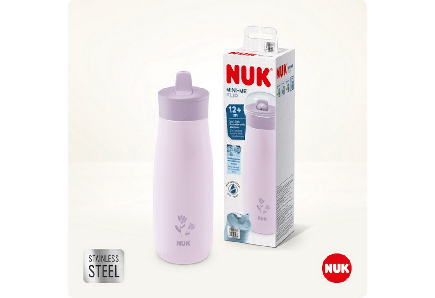 NUK Babyflasche NUK Baby-Trinkflasche Mini Me Edelstahl NUK Babyflasche NUK Baby-Trinkflasche Mini Me Edelstahl von NUK