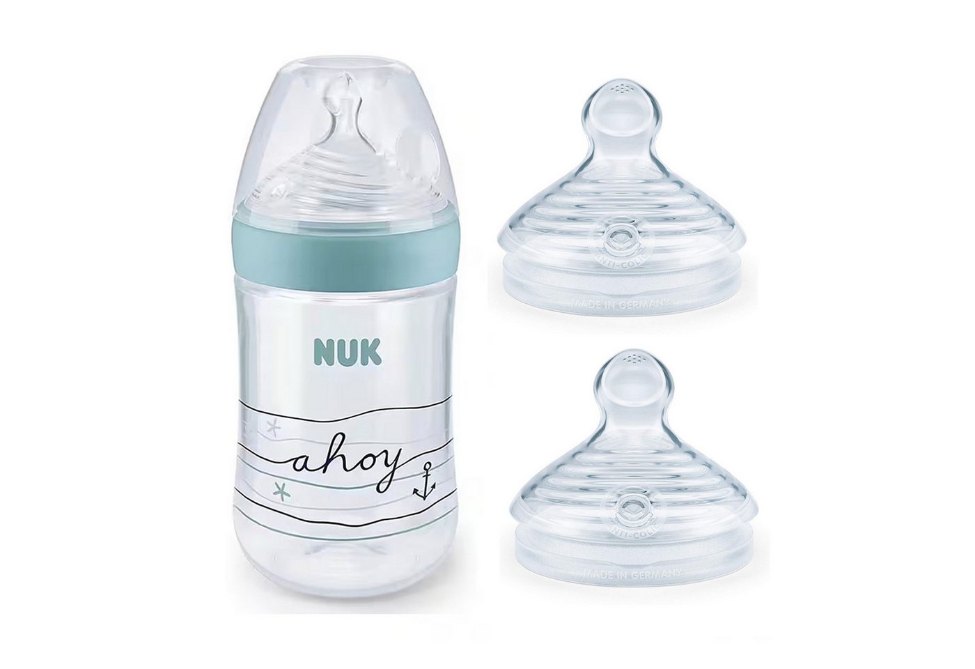 NUK Babyflasche NUK Nature Sense Babyflasche 260ml+Sauger 6-18 Vorteil Set von NUK