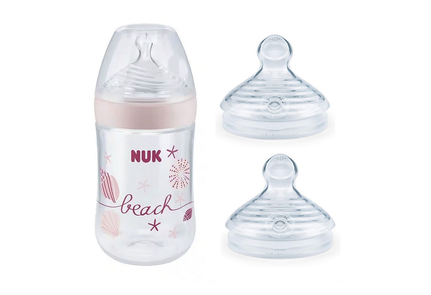 NUK Babyflasche NUK Nature Sense Babyflasche 260ml+Sauger 6-18 Vorteil Set von NUK