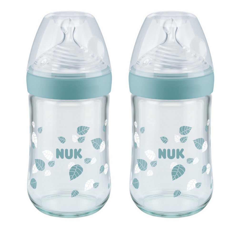 NUK Babyflasche NUK Nature Sense Glasflasche, 0-6 Monate, 240 ml VORTEILSPACK von NUK
