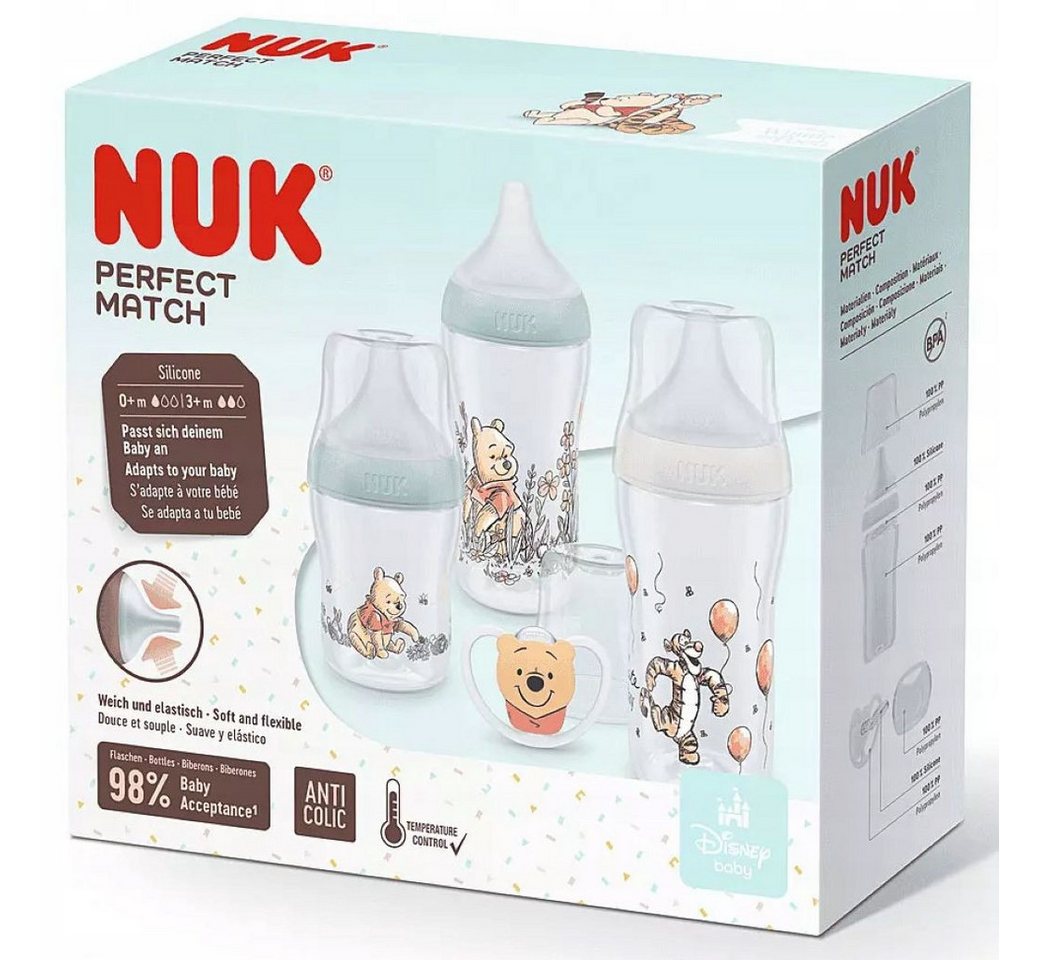NUK Babyflasche NUK Perfect Match Set Babyflaschen + Schnuller Disney Winnie Pooh NUK Babyflasche NUK Perfect Match Set Babyflaschen + Schnuller Disney Winnie Pooh von NUK