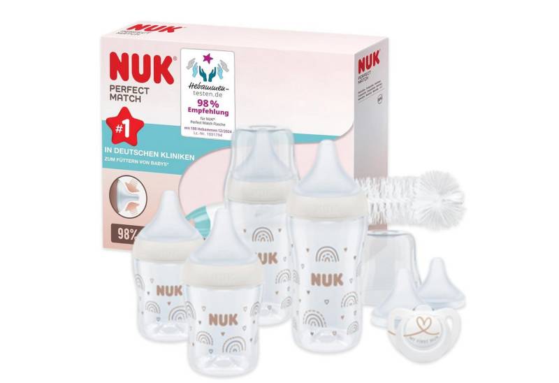 NUK Babyflasche NUK Perfect Match Startset + Sauger – Regenbogen-Design, BPA-frei NUK Babyflasche NUK Perfect Match Startset + Sauger – Regenbogen-Design, BPA-frei von NUK
