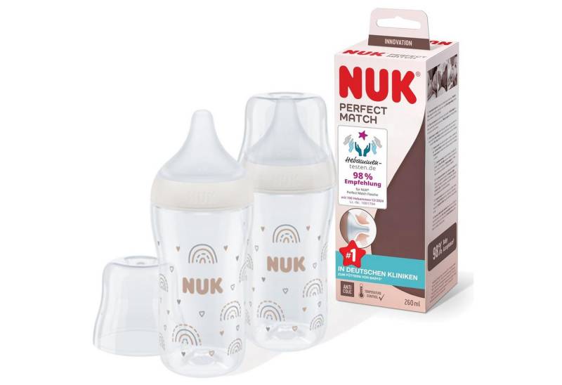 NUK Babyflasche NUK Perfect Match Twin Set 260ml – Regenbogen Motiv, BPA-frei NUK Babyflasche NUK Perfect Match Twin Set 260ml – Regenbogen Motiv, BPA-frei von NUK