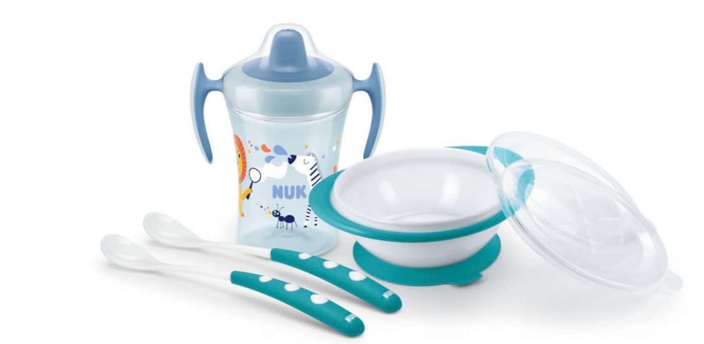 NUK Kindergeschirr-Set NUK Kindergeschirr Set Trinklernbecher Ess-Lernschale Fütterlöffel NUK Kindergeschirr-Set NUK Kindergeschirr Set Trinklernbecher Ess-Lernschale Fütterlöffel von NUK