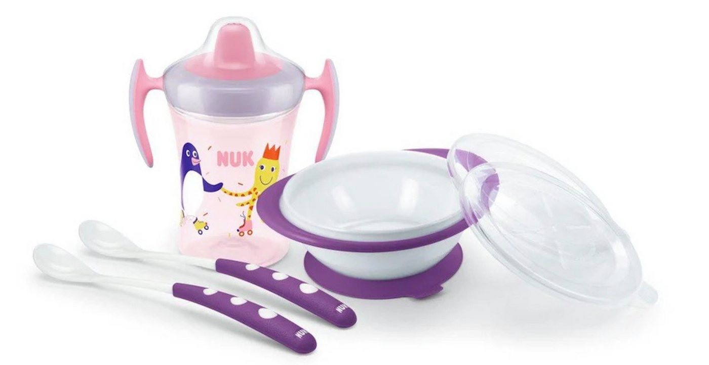 NUK Kindergeschirr-Set NUK Kindergeschirr Set Trinklernbecher Ess-Lernschale Fütterlöffel NUK Kindergeschirr-Set NUK Kindergeschirr Set Trinklernbecher Ess-Lernschale Fütterlöffel von NUK
