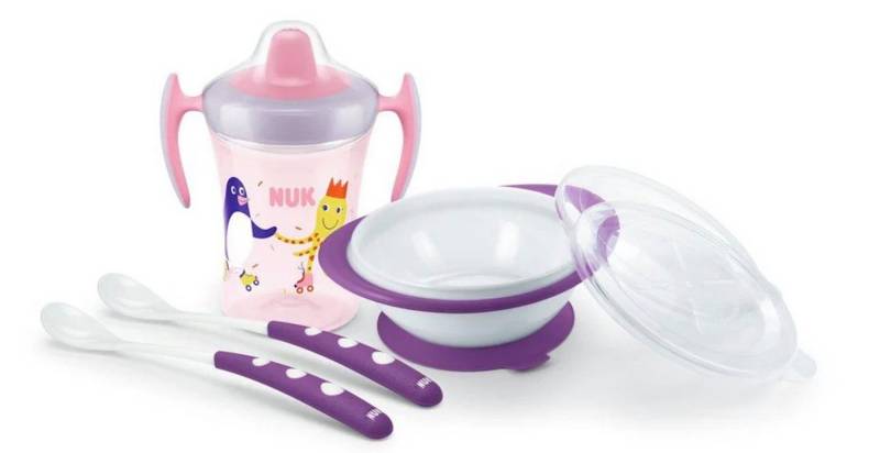 NUK Kindergeschirr-Set NUK Kindergeschirr Set Trinklernbecher Ess-Lernschale Fütterlöffel NUK Kindergeschirr-Set NUK Kindergeschirr Set Trinklernbecher Ess-Lernschale Fütterlöffel von NUK