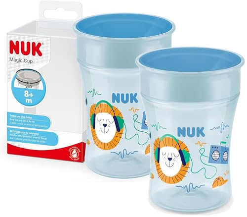 NUK Magic Cup Trinklernbecher im praktischen Doppelpack, 8+ Monate, auslaufsicherer 360°-Trinkrand, BPA-frei, Blau, 230 ml, 2 Stück NUK Magic Cup Trinklernbecher im praktischen Doppelpack, 8+ Monate, auslaufsicherer 360°-Trinkrand, BPA-frei, Blau, 230 ml, 2 Stück von NUK