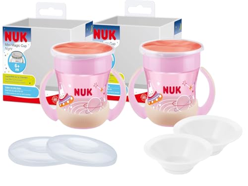 NUK Mini Magic Cup GITD Set – 2x leuchtende Trinklernbecher mit Hasenmotiv + Ersatzdeckel & Trinktüllen – BPA-frei, auslaufsicher, 160ml Baby Trinkbecher NUK Mini Magic Cup GITD Set – 2x leuchtende Trinklernbecher mit Hasenmotiv + Ersatzdeckel & Trinktüllen – BPA-frei, auslaufsicher, 160ml Baby Trinkbecher von NUK