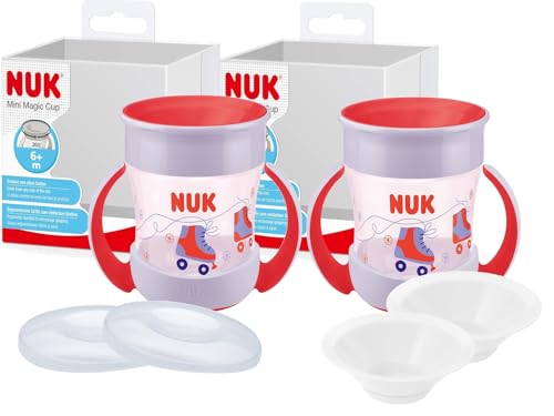 NUK Mini Magic Cup Set – 2x Trinklernbecher mit Rollschuhe Design, 160ml + 2 Ersatzdeckel & 2 Trinktüllen – Robuster, auslaufsicherer Baby Trinklernbecher NUK Mini Magic Cup Set – 2x Trinklernbecher mit Rollschuhe Design, 160ml + 2 Ersatzdeckel & 2 Trinktüllen – Robuster, auslaufsicherer Baby Trinklernbecher von NUK