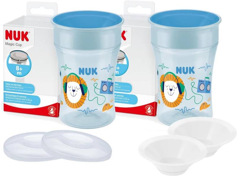 NUK Trinklernbecher NUK Magic Cup Bundle – 2x 230ml Blau + Zubehör, ab 8 Monate NUK Trinklernbecher NUK Magic Cup Bundle – 2x 230ml Blau + Zubehör, ab 8 Monate von NUK