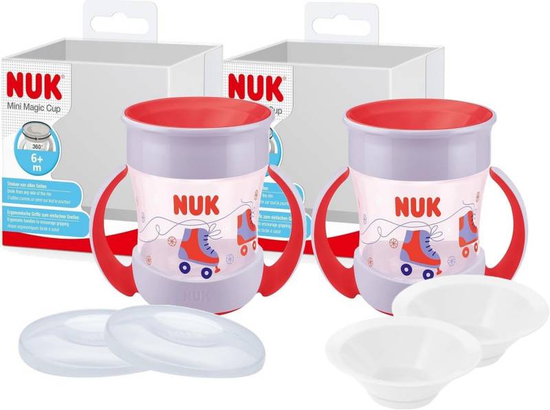 NUK Trinklernbecher NUK Mini Magic Cup – 2x Rollschuh Becher 160ml, BPA-frei von NUK