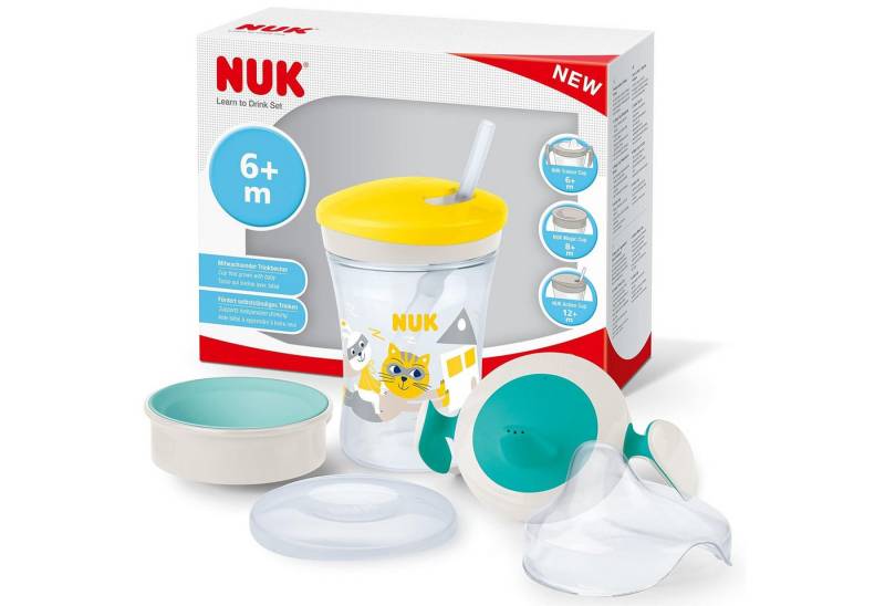 NUK Trinklernbecher NUK Trinklernset Evolution – Katze & Hase Design, BPA-frei NUK Trinklernbecher NUK Trinklernset Evolution – Katze & Hase Design, BPA-frei von NUK