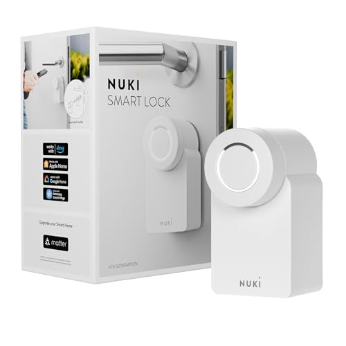 Nuki Smart Lock 3.0, smartes Türschloss für schlüssellosen Zutritt ohne Umbau, nachrüstbares elektronisches Türschloss, AV-TEST-zertifiziert, weiß von NUKI