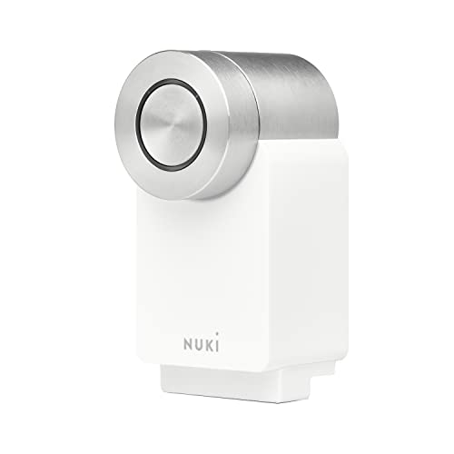 Nuki Smart Lock 3.0 Pro, smartes Türschloss mit WiFi-Modul für Fernzugriff, elektronisches Türschloss macht das Smartphone zum Schlüssel, mit Akku Power Pack, AV-TEST-geprüft, weiß von NUKI