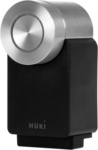 Nuki Smart Lock Pro (4. Generation), smartes Türschloss mit WLAN und Matter für Fernzugriff, elektronisches Türschloss macht das Smartphone zum Schlüssel, mit Akku Power Pack, schwarz von NUKI