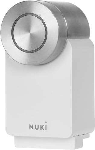 Nuki Smart Lock Pro (4. Generation), smartes Türschloss mit WLAN und Matter für Fernzugriff, elektronisches Türschloss macht das Smartphone zum Schlüssel, mit Akku Power Pack, Weiß von NUKI