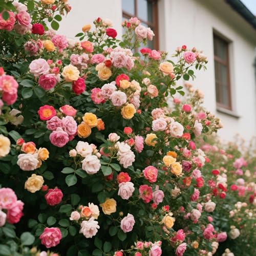 500+Mix Kletterrosen Samen für die Anpflanzung im Freien Ornamental Vine Rosas Bush Vine Climber Lang blühende Gartendekoration von NULIYA