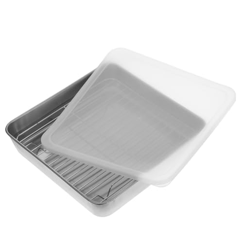 NULYLU 1 Satz Backblech mit Deckel und Gitterrost Rechteckige Roasting Pan für Kühlung von Fleisch und Gemüse Leicht zu Reinigen Hitzebeständig NULYLU 1 Satz Backblech mit Deckel und Gitterrost Rechteckige Roasting Pan für Kühlung von Fleisch und Gemüse Leicht zu Reinigen Hitzebeständig von NULYLU