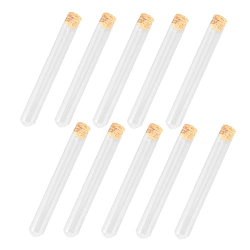 NULYLU 10 Stück Teiliges Glas Reagenzgläser mit Holz Korken Transparent Hitzebeständig Chemisch Resistent Laborgeeignet für Probenlagerung und Experimente NULYLU 10 Stück Teiliges Glas Reagenzgläser mit Holz Korken Transparent Hitzebeständig Chemisch Resistent Laborgeeignet für Probenlagerung und Experimente von NULYLU