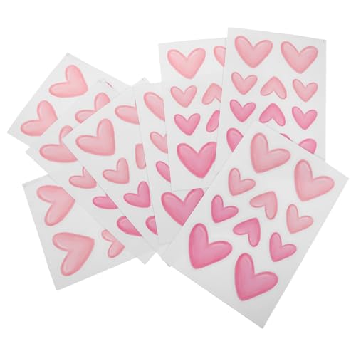 NULYLU 16 Blatt Teiliges Selbstklebendes Herz Wandtattoo Abziehbare Rosa Herzaufkleber für Schlafzimmer und Wohnzimmer Dekorative Mädchenzimmer Wandsticker Einfache Anbringung von NULYLU