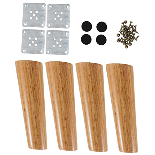 NULYLU Nordic Stil Tisch Füße Möbel Beine Eiche Massivholz Sofa Schrank Fuß Holzfüße Mit Eisenplatten Und Schutzpolstern Für Möbelbases von NULYLU
