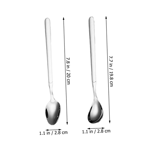 NULYLU 2 Stück Edelstahl Kaffeelöffel Lange Griffe Polierte Oberfläche Runde und Spitze Köpfe Vielseitige Küchenhelfer zum Mischen von Kaffee Honig Getränken und Desserts Kratzfest NULYLU 2 Stück Edelstahl Kaffeelöffel Lange Griffe Polierte Oberfläche Runde und Spitze Köpfe Vielseitige Küchenhelfer zum Mischen von Kaffee Honig Getränken und Desserts Kratzfest von NULYLU