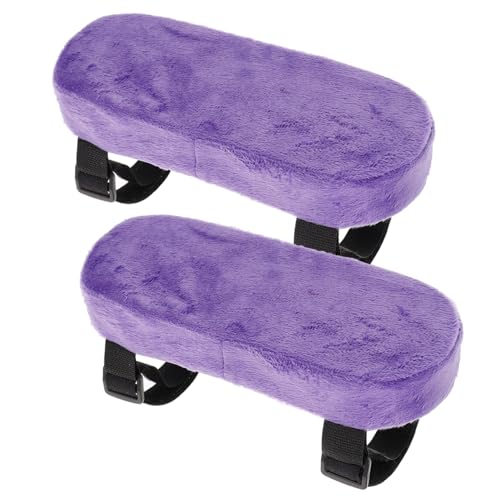 NULYLU 2 Stück Ergonomische Memory Schaum Armlehnenpolster Bürostuhl und Atmungsaktive Komfortable Ellenbogenstütze in Klassischem Violett für Langes Arbeiten und Entspannung von NULYLU