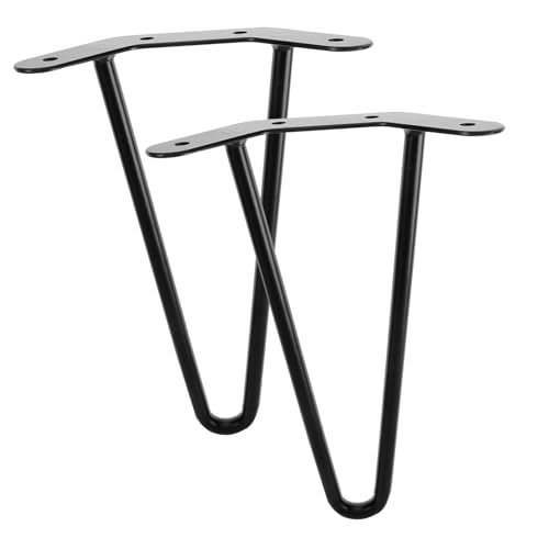 NULYLU 2 Stück Hairpin Tischbeine Schwarze Eisenmöbelfüße für Couchtisch Esstisch Schreibtisch DIY Möbel Beine Stabil und Langlebig von NULYLU
