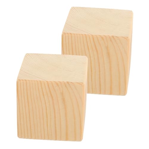 NULYLU 2 Stück Möbelerhöhung aus Massivem Holz Stabile Bettrahmen und Tischbeine Erhöhung Rutschfeste Möbelfüße Robuste Holzwürfel für Stuhl und Couchlift Praktische Möbelbooster von NULYLU
