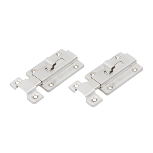 NULYLU 2 Stück Teiliges Edelstahl Schiebetürschloss Heavy Duty Dicker Schiebelock Beidseitig Einsetzbarer Türverriegelung Riegel für Holz und Fenstertüren Einfache Montage Innen und von NULYLU