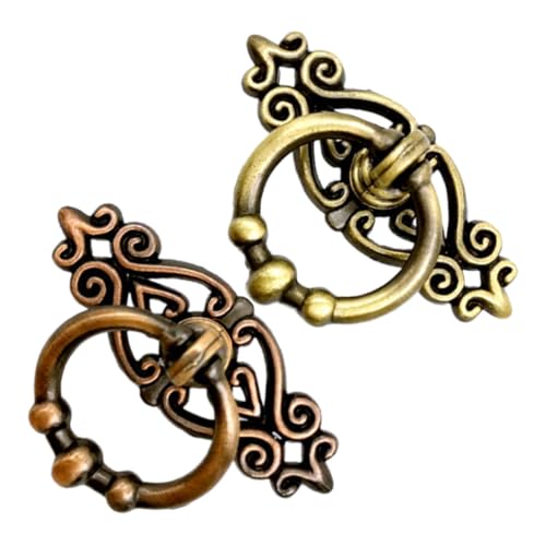 NULYLU 2 Stück Vintage Schrankgriffe aus Zinklegierung Europäischer Stil Dekorative Möbelknöpfe für Kommode Schränke Geeignet für Wohn Büroeinrichtung Langlebig und Vielseitig von NULYLU