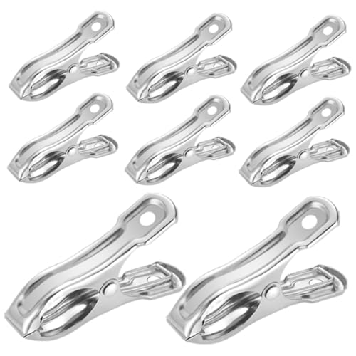 NULYLU 20 Stück Teiliges Edelstahl Gewächshausklammer Windfeste Gartenclips für Foliennetze Multifunktionale Klemmen für Pflanzen Schattierungsnetz und Lichterketten Langlebig und von NULYLU