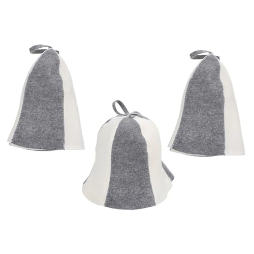 NULYLU 3 Stck Teiliges Filz Saunahut Unisex Dicke Atmungsaktive Sauna Kappe mit Praktischem Aufhängering Komfortabel für Haare Saunazubehör Zuhause und Dampfbad von NULYLU