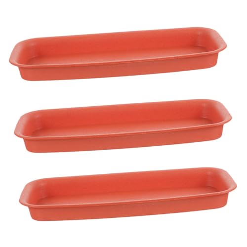 NULYLU 3 Stück Rechteckiges Pflanzuntersetzer Langlebigem Kunststoff und Wiederverwendbar Geeignet für Bonsai und Innenpflanzen Verhindert Wasseraustritt und Schützt Oberflächen von NULYLU