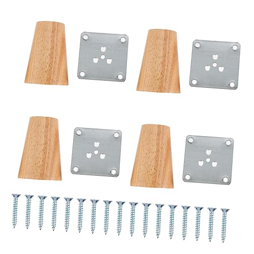 NULYLU 4sätze Tapered Möbelbeine Massivem Holz Stabile Leicht Installierbare Möbelbeine Für Tisch Sofa Schrank Und DIY-projekte Eisenplatten Und Schrauben von NULYLU