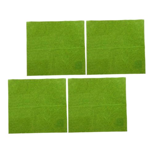 NULYLU 4 Stück Künstlicher Rasenmatte Realistische Deko für DIY Handwerk Sandtischmodelle und Miniaturlandschaften Vielseitig Einsetzbar für Projekte von NULYLU