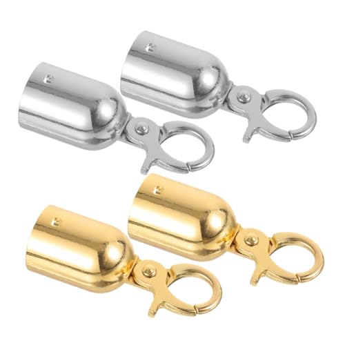 NULYLU 4 Stück Seilendstopper mit Haken Mittelgroß Silber Gold Schnappverschlüsse für Geländer Kordelstopper Geeignet für Heimdeko Eventabsperrung Einfache Montage Stilvolles Design NULYLU 4 Stück Seilendstopper mit Haken Mittelgroß Silber Gold Schnappverschlüsse für Geländer Kordelstopper Geeignet für Heimdeko Eventabsperrung Einfache Montage Stilvolles Design von NULYLU