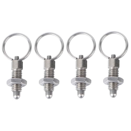 NULYLU 4 Stück Teiliges Edelstahl Federkolben mit Zugring Arretierender Indexierbolzen Rostfrei Kompakt und Langlebig für Präzise Positionierung und Einfache Montage NULYLU 4 Stück Teiliges Edelstahl Federkolben mit Zugring Arretierender Indexierbolzen Rostfrei Kompakt und Langlebig für Präzise Positionierung und Einfache Montage von NULYLU