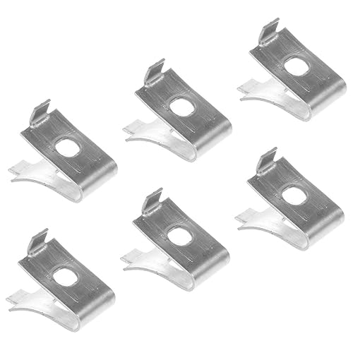 NULYLU 6 Stück Teiliges Edelstahl Regalbodenträger Stabile Glasfachboden Halter Clips Kratzfreie Oberfläche Einfache Montage Geeignet für Küchenschrank Einlegeböden Langlebige von NULYLU