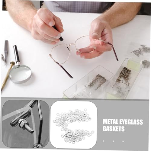 NULYLU 600 Stück Teiliges Metall Innendurchmesser für Randlose Brillenrahmen Präzise Schraubendichtungen und Unterlegscheiben zur Brillenreparatur und Wartung NULYLU 600 Stück Teiliges Metall Innendurchmesser für Randlose Brillenrahmen Präzise Schraubendichtungen und Unterlegscheiben zur Brillenreparatur und Wartung von NULYLU