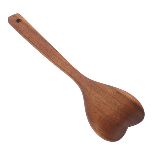 NULYLU Akazienholzlöffel Rührlöffel Schlitzlöffel Utensil Herzlöffel Mischlöffel Große Entwöhnungslöffel Multifunktional Für Die Küche Langer Valentinstagslöffel von NULYLU