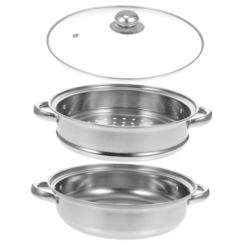 NULYLU Edelstahl Dampfgarer Topf mit Dicker Doppel Schicht Vielseitiger Gemüse und Tamale Steamer für Haushaltsküche Robust und Spülmaschinengeeignet Langlebig mit Stabilem Design von NULYLU
