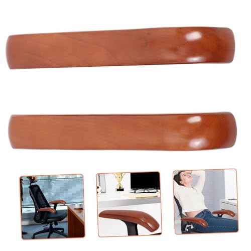 NULYLU Ersatz Holz Armlehnenpolster für Bürostuhl Stabile Ergonomische Armlehnenauflagen aus Holz Passend für Drehstuhl und Büroarbeitsstuhl Komfortable Armstütze für Entlastung von von NULYLU