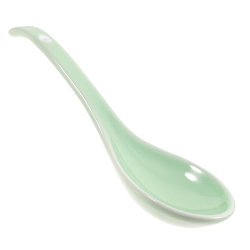 NULYLU Großer Keramischer Suppenlöffel mit Komfortablem Griff Hitzebeständig und Leicht zu Reinigen Vielseitiger Esslöffel für Zuhause und Restaurant Inklusive Aufhängeöse Asiatisches von NULYLU