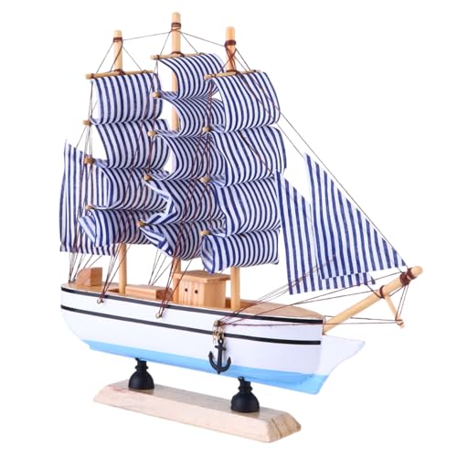 NULYLU Holz Segelschiff Modell Vintage Holzboot Dekoration Nautisch Wohnkultur Schreibtisch Ornament für Wohnzimmer Büro und Bar von NULYLU