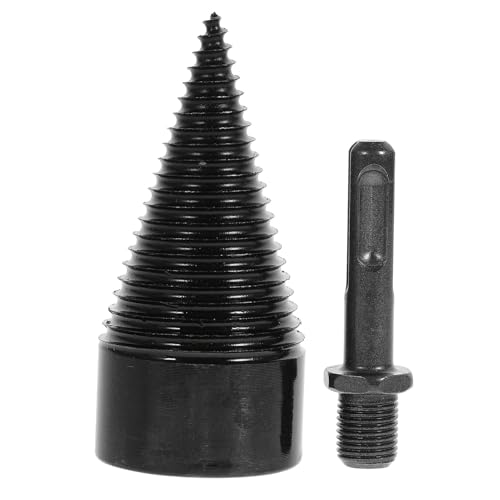 NULYLU Holzspaltbohrer mit Dreieckgriff Verschleißfestes Holzspaltungswerkzeug Hoher Härtegrad Rutschfeste Nut Effizienter Holzspalter für Elektrodrehmaschinen Leicht zu Montieren und von NULYLU