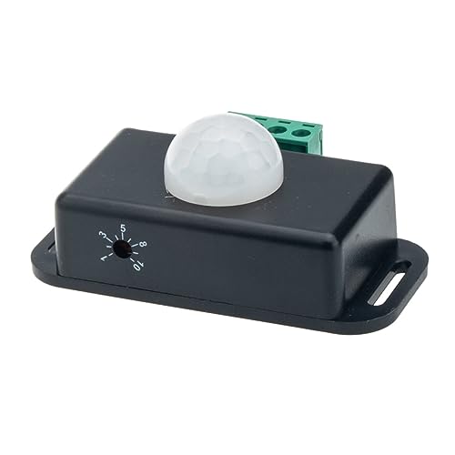 NULYLU Infrarot Bewegungsmelder Schalter Dc Pir Sensor Lichtschalter mit Einstellbarer Verzögerung für Küchen und Schrankbeleuchtung Sicherheitsrelevanter Motion Controller Schwarz von NULYLU
