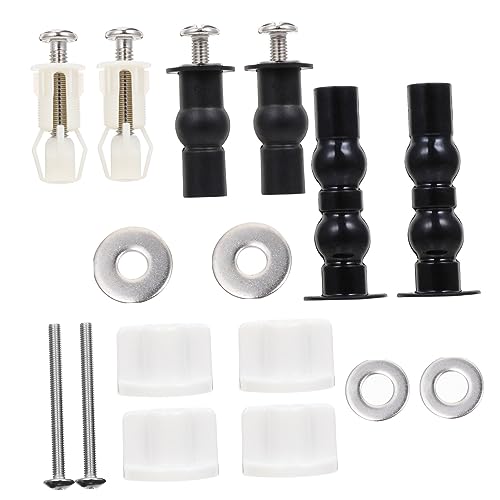 NULYLU Toilettensitz Ersatz schraubenset aus Edelstahl mit Nylon Expansionsschrauben Gummiunterlegscheiben und Muttern Passend Einfache Montage Robust und Rutschfest von NULYLU