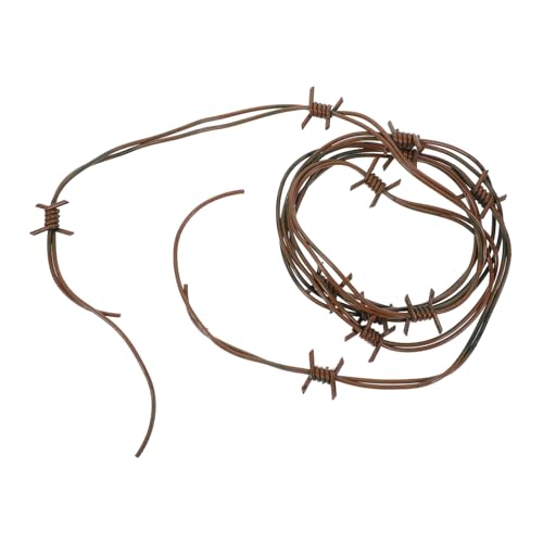 NULYLU Vintage Halloween Deko Stacheldraht Girlande Braun Leichtes Party Requisit für Geisterhaus Kostüm Spuk Atmosphäre Einfach Aufhängbar für Halloween Party und Horror Deko von NULYLU
